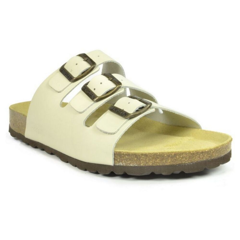 Sanosan Mens Lisbon Leather Sandals / Ivory
